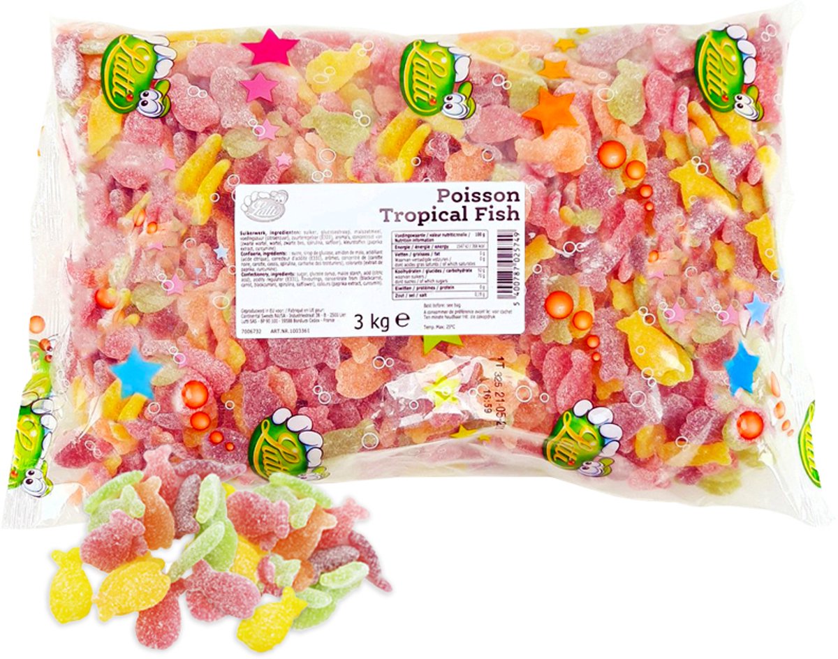 Lutti Tropische Visjes - snoepjes met fruitsmaak - 3 kg