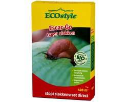 ECOstyle Escar-Go - Bestrijdingsmiddel tegen Slakken - Regenvaste Slakkenkorrels - Stopt Slakkenvraat Direct - 400 m² - 1 KG