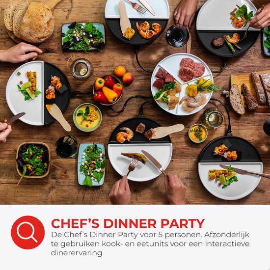 Bourgini Chef's Dinner Party Gourmetstel - 5 Personen - Bakplaat - PFAS-vrij - Vaatwasserbestendig — afbeelding 5