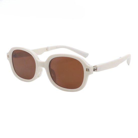 VueDeCerf Unisex Zonnebril - Opvouwbare Zonnebril - UV380 - Ovaal - Wit Montuur met Bruine Glazen van VueDeCerf — afbeelding 4