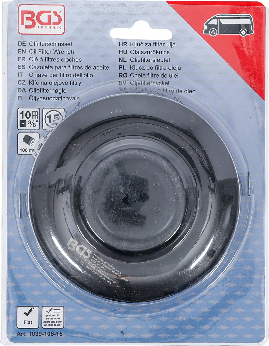 BGS technic Oliefiltersleutel | 15-kant | Ø 106 mm | voor Fiat Ducato (1039-106-15)