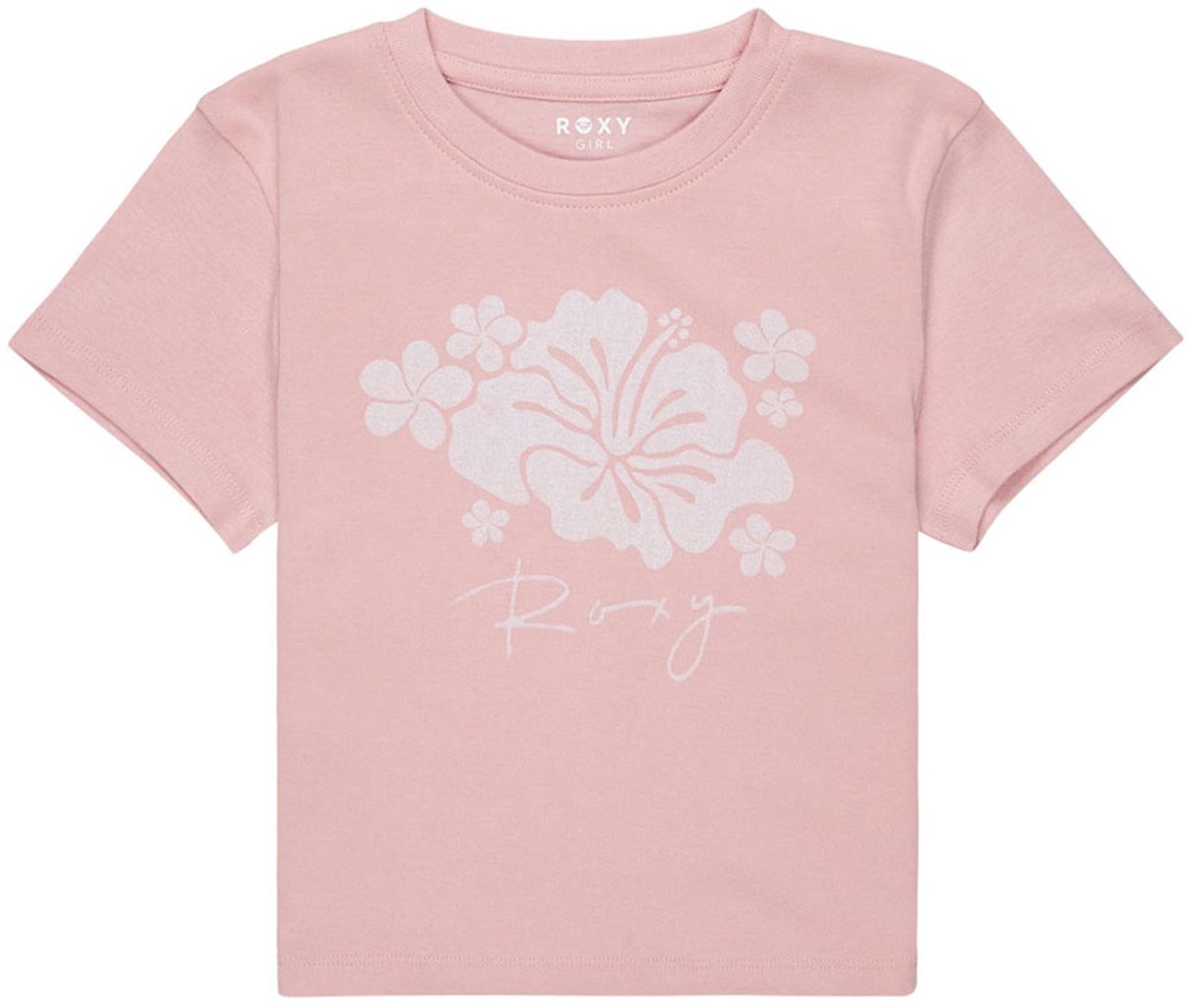 Roxy Baby One More Time T-shirt Met Korte Mouwen 14 Years Meisje Bleached Mauve