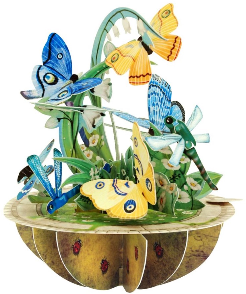 3D Kaart Butterfly And Dragonfly - Santoro London Pirouettes