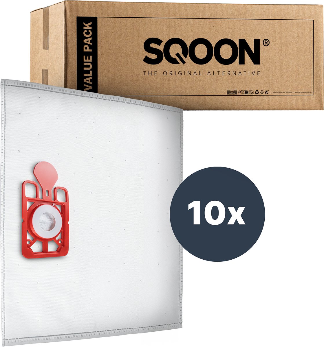 SQOON® Stofzuigerzakken Geschikt voor Numatic Henry HVR160 / Hetty HET160 - Vervangt Model 604011 - High Filtration voor Optimale Stofopname - 10 Stuks
