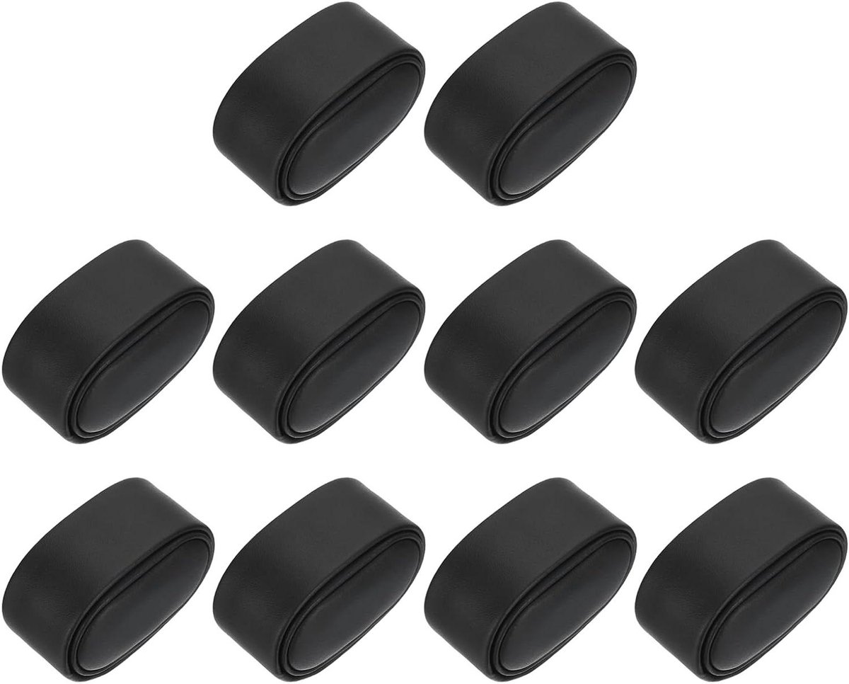 Allecto plus - Set van 10 horlogedisplay-kussens, polshorlogekussens van PU-leer voor horlogedoos - Zwart - 6,7 x 3,8 x 4,8 cm