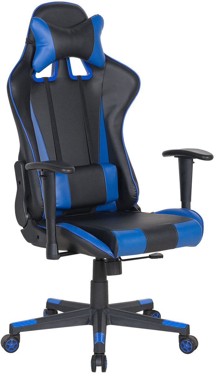 Beliani GAMER - Bureaustoel-Zwart-Kunstleer