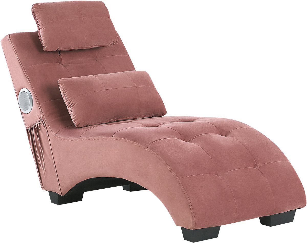 Beliani SIMORRE - Chaise longue - Pastelroze - Universeel - Fluweel