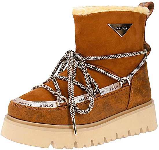 Replay University Zip in Schwarzgold für Damen | Schnür-Sneaker