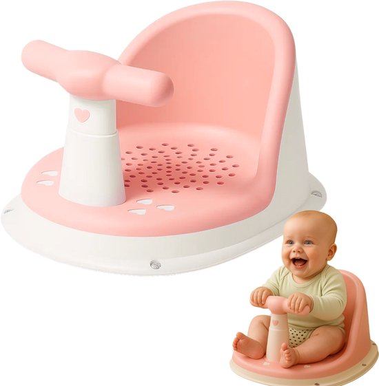 Antusias® SecureSit – Baby Badzitje – Roze - Met Sterke Zuignappen – Veilig & Ergonomisch Douche Stoeltje voor Baby’s – Anti-Slip & Comfort