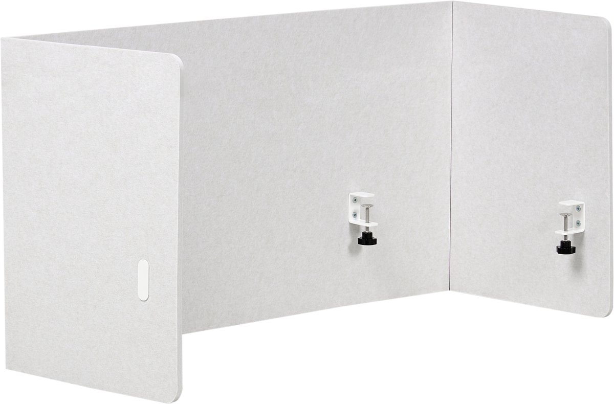 BELIANI SOLOA - Bureauscherm - Gebroken wit - 120 x 60 cm - Polyester