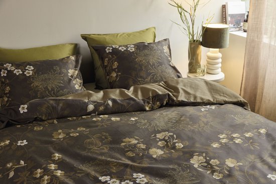 Beddinghouse Darcy dekbedovertrek - Lits-Jumeaux - 240 x 200/220 cm - Olive Green