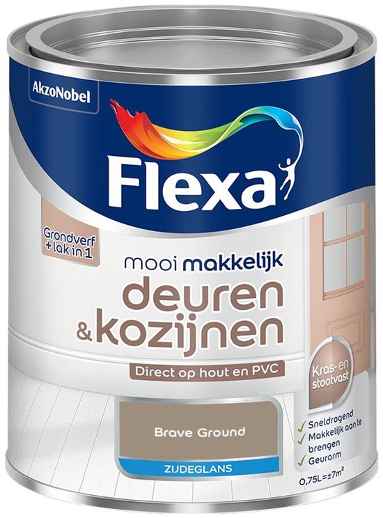 Flexa - Mooi Makkelijk Deuren & Kozijnen Zijdeglans - Brave Ground - Mengverf - 750 Ml