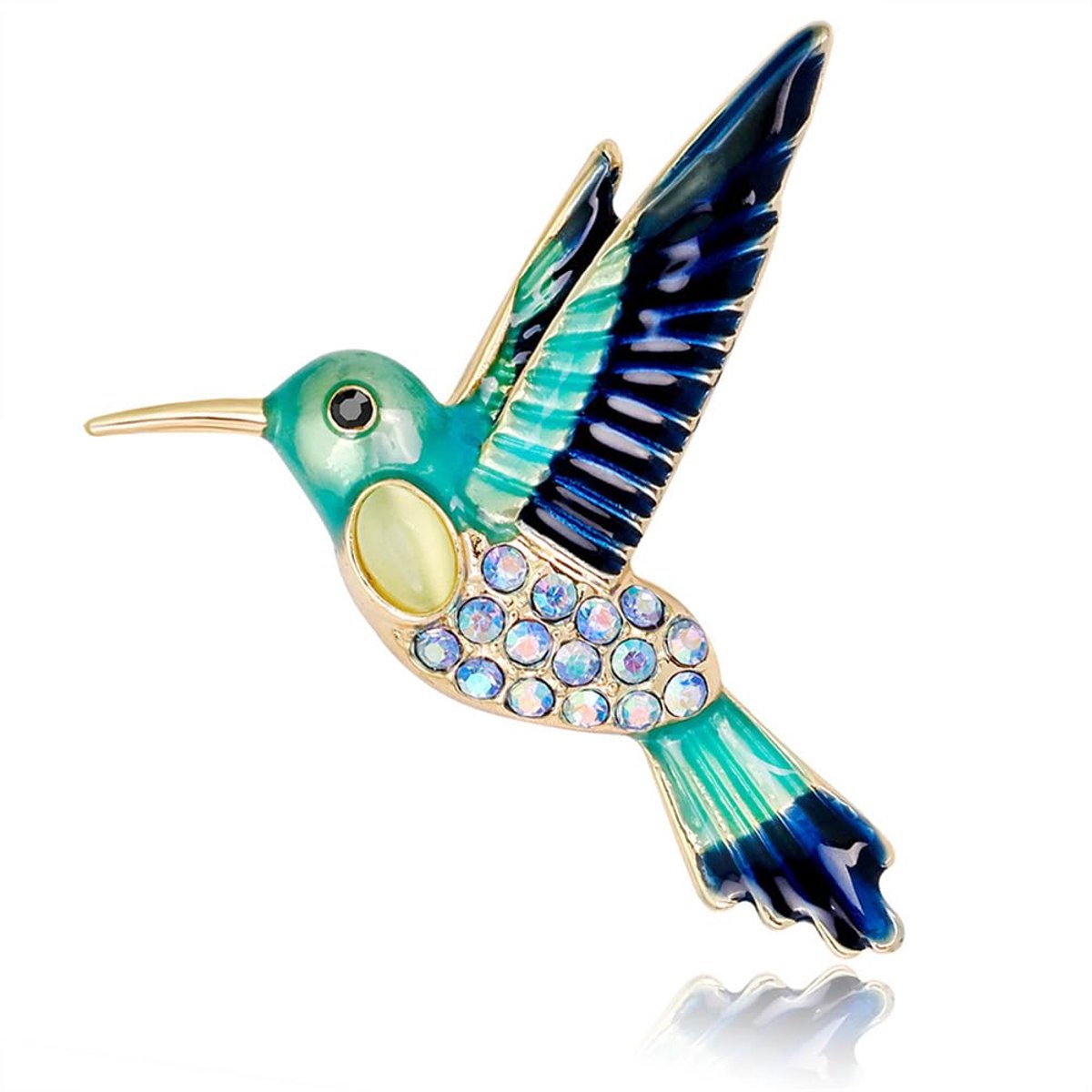 Azomor® Kleurrijke vogel broche met strass voor stijlvolle kledingaccessoires