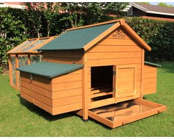 Pets Imperial - Kippenren - 1,4 Meter - Voor Kippenhok - Kippenloop - Geschikt voor Kippenhok met Ren - Pluimveehok - Met Sterk Gaasnet - Perfecte Bescherming - Houten Uitvoering - Bruin