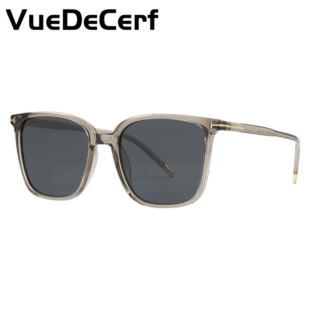 VueDeCerf Unisex Zonnebril - CAT 3 Zonnebril - UV380 - Vierkant - Grijs Montuur met Grijze Glazen