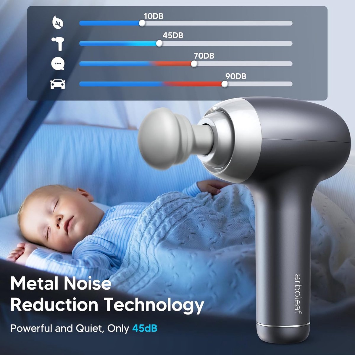 Massagepistool voor diepe weefselmassage met opzetstukken en - afbeelding 2