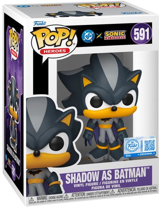 Sonic The Hedgehog Sonic x Justice League - Shadow as Batman vinylfiguur 591 Unisex Funko Pop! - Neutraal - Standard