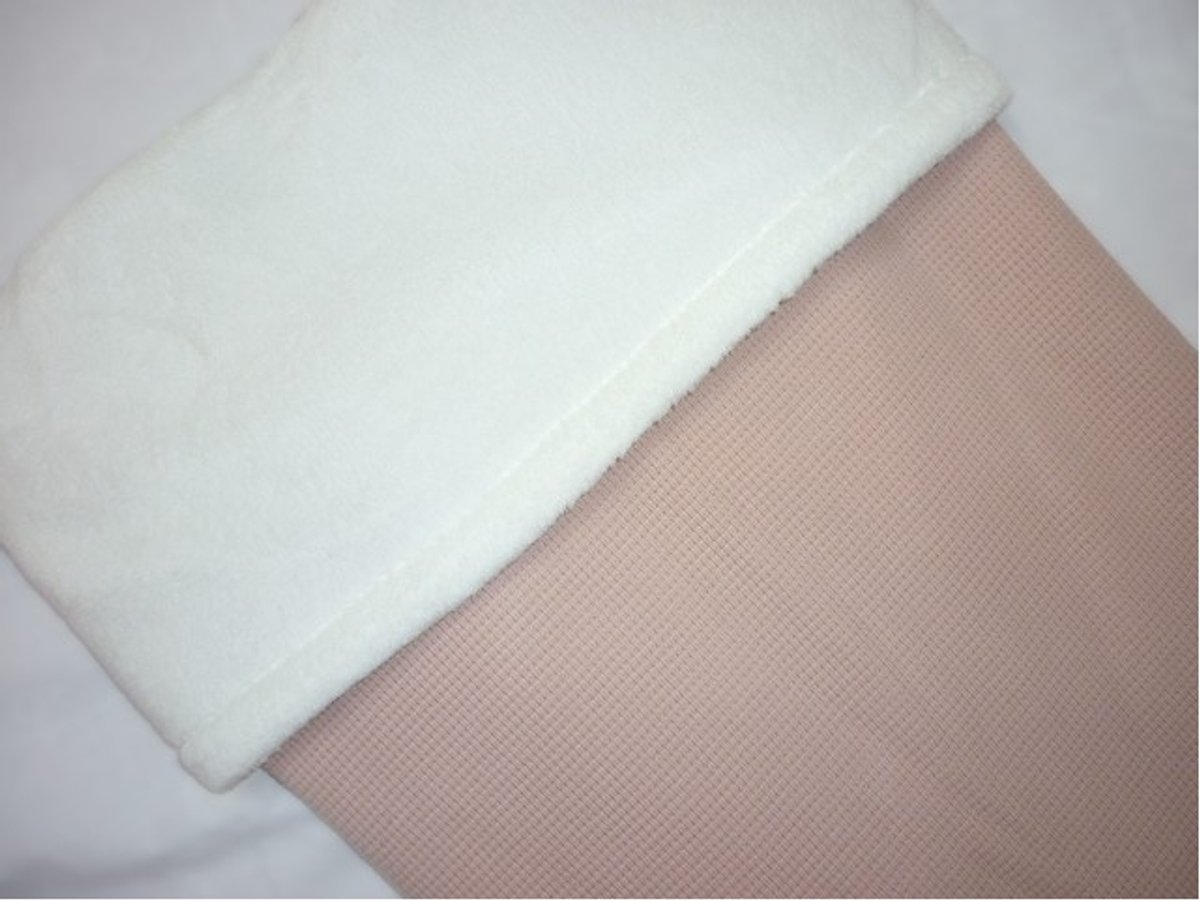 Oogappel Tricot Wafelstof Teddy Wiegdeken 75x100 cm-Roze