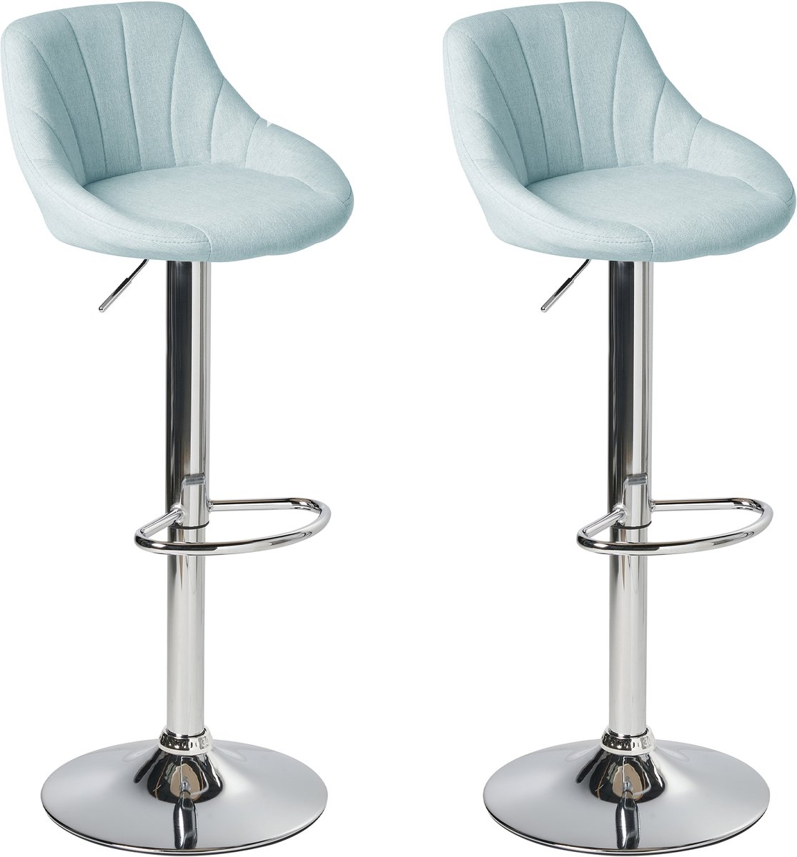 LUCCA - Barkruk set van 2 - Lichtblauw - Polyester