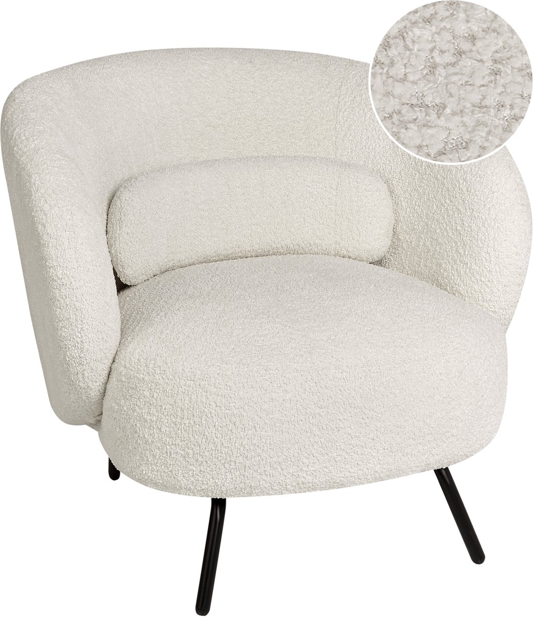 MAKELA - Fauteuil - Gebroken wit - Bouclé