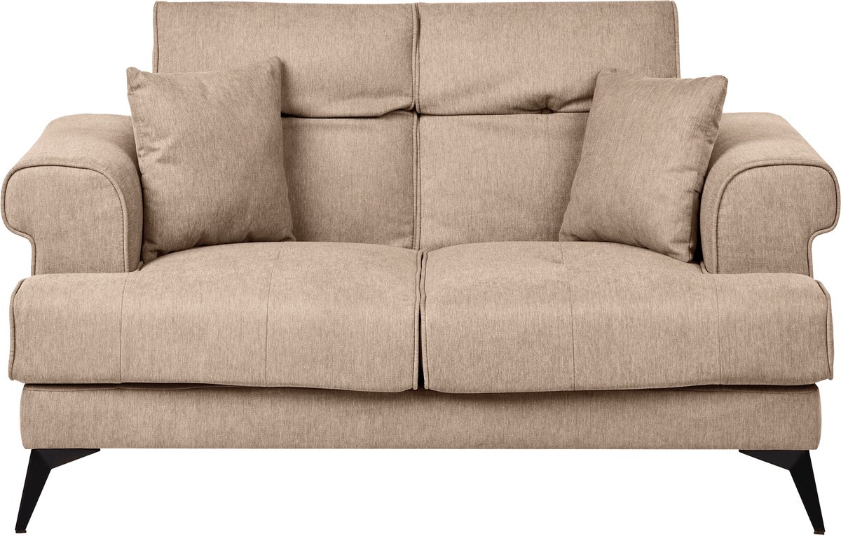 Beliani SKIVE - Tweezitsbank - Lichtbruin - Polyester