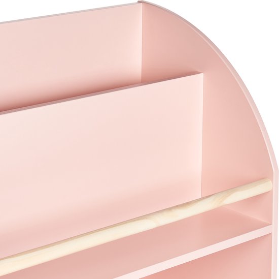 LILOET - Bibliothèque 3 étagères - Rose pastel - Bois