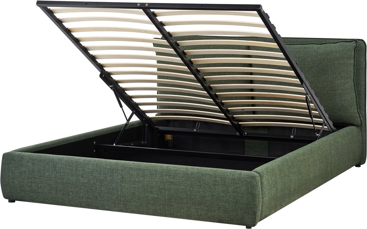 BELIANI BAJONNA - Bed opbergruimte - Donkergroen - 160 x 200 cm - Polyester