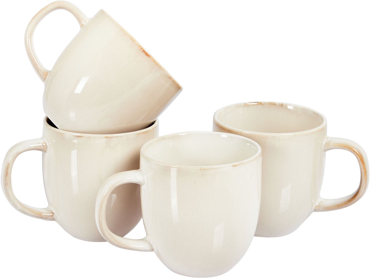 BELIANI GINSENG - Mokken set van 4 - Lichtbeige - Steengoed