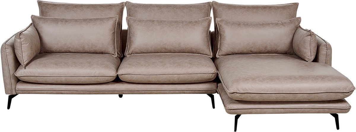 Beliani GALLO - Hoekbank - Lichtbruin - Linkszijdig - Polyester