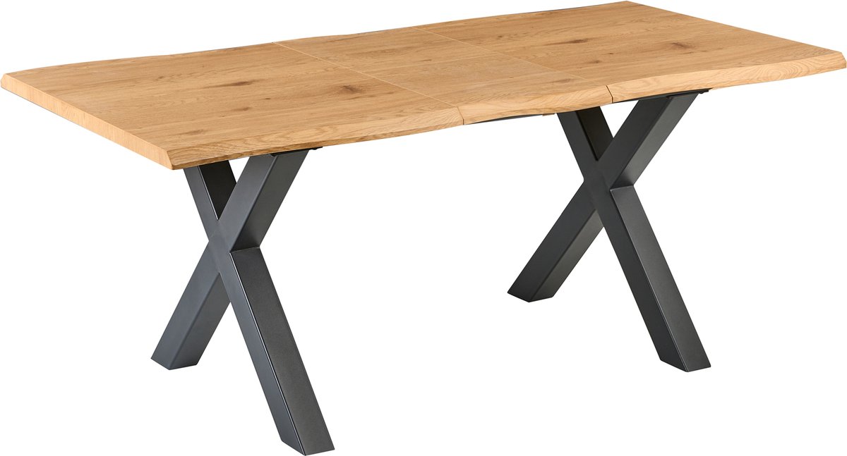 BRONSON - Uitschuifbare eettafel - Bruin/Zwart - 140/180 x 90 - MDF