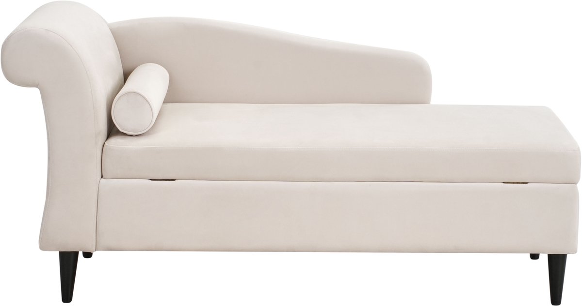 BELIANI LUIRO - Chaise longue - Beige - Linkszijdig - Fluweel