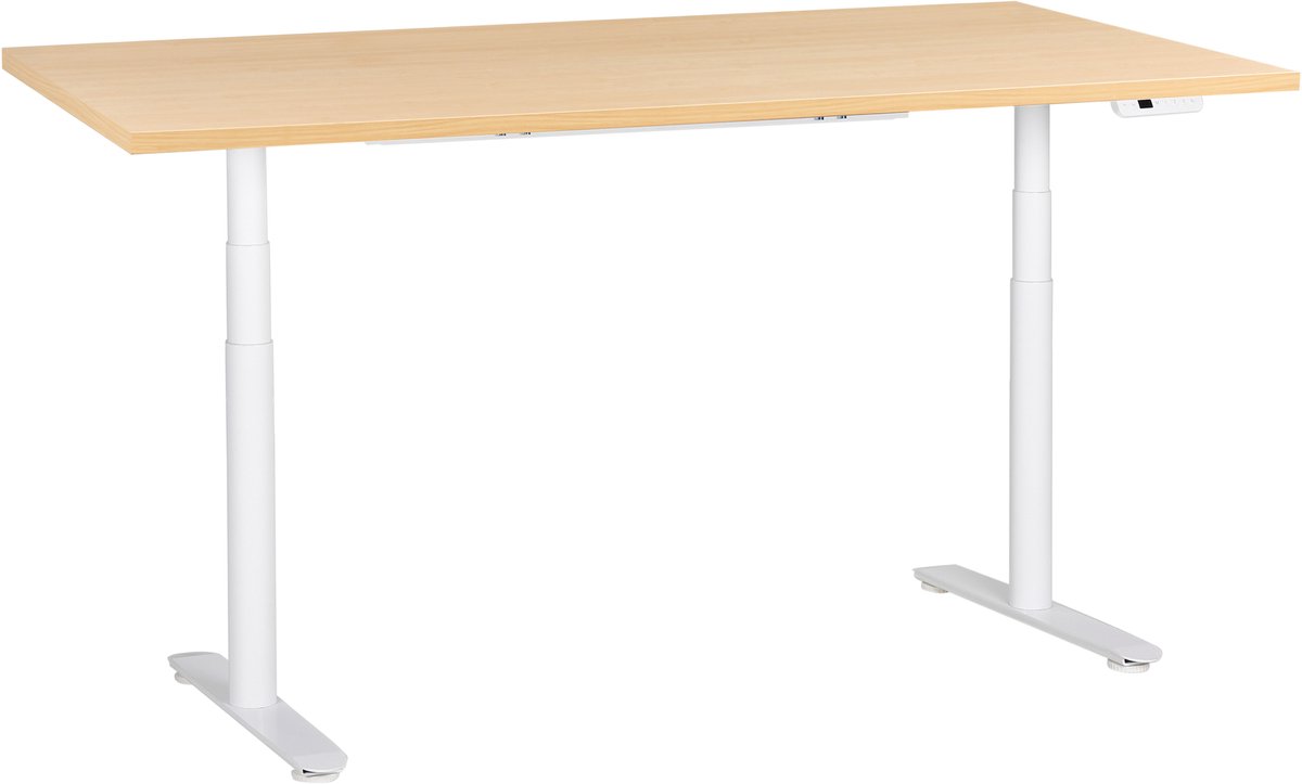 Beliani DESTINAS - Elektr bureau - Wit/Lichtbruin - 180 x 72 cm - Vezelplaat