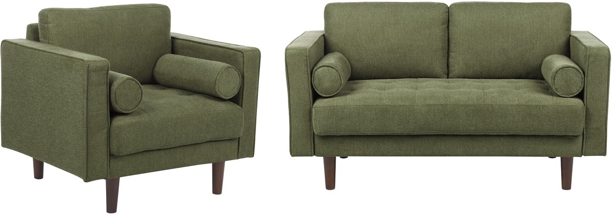 NURMO - Woonkamer set 3-zits - Donkergroen - Polyester