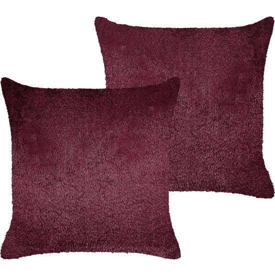 Beliani PILEA - Coussin Sierkussen set de 2 - Rouge - Plastique