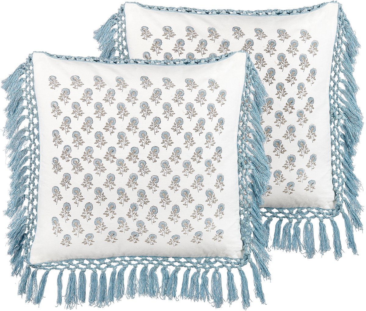 Beliani PALLIDA - Sierkussen set van 2 - Wit - 45 x 45 cm - Katoen