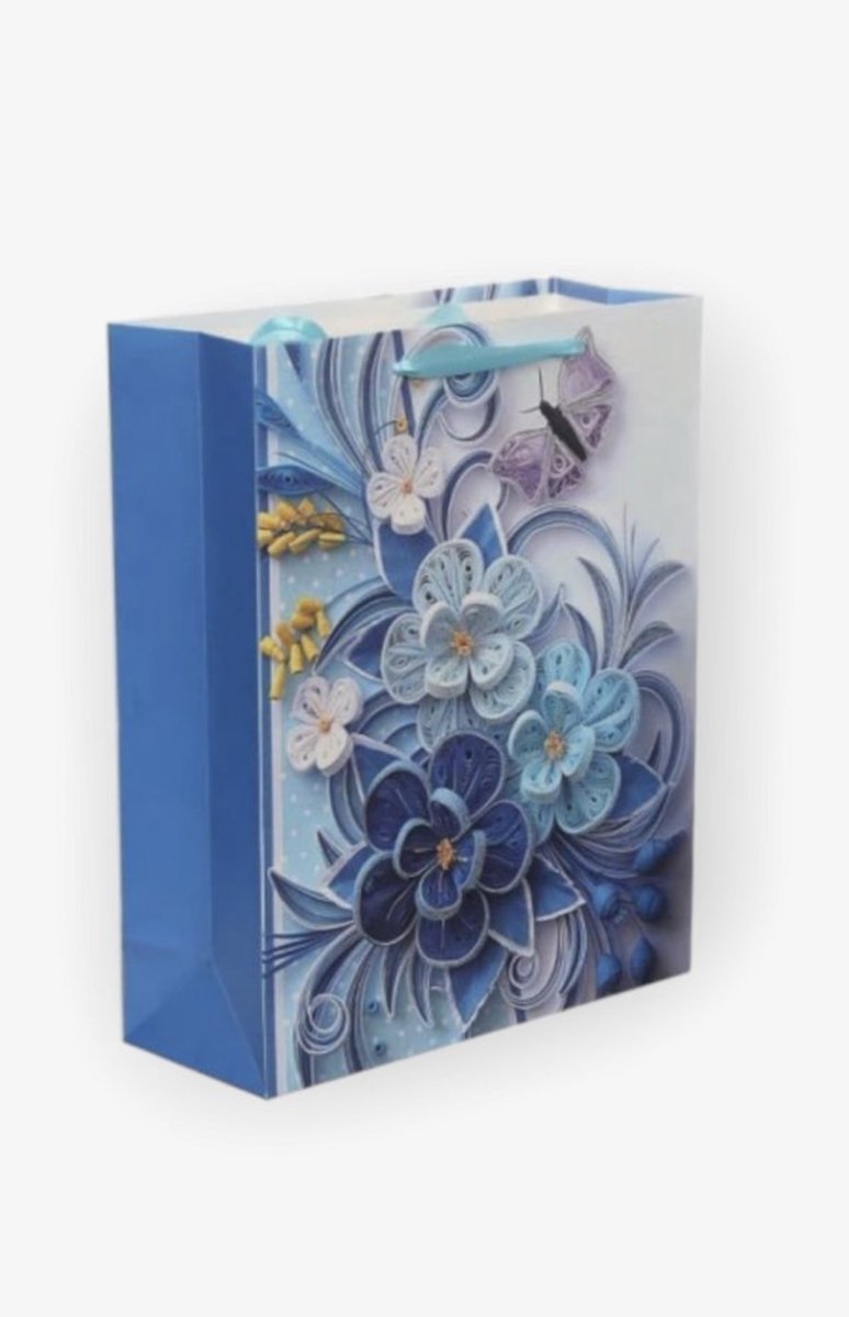 4 x Luxe papieren cadeautassen - 23*18*8cm – Stevig & Herbruikbaar – Verschillende Kleuren en Prints – Cadeau & Geschenktas