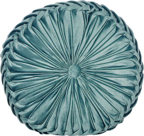 UDALA - Lot de 2 Sierkussen - Blauw - Velours