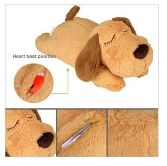 HuggiePup Hartslag Knuffel Voor Een Puppy, Hond - Hartslag Knuffel Hond Hartslag Knuffel Hond Met Warmhoud Zakje Warmte Knuffel Heartbeat Knuffel Puppy Pluche