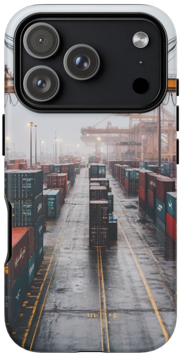 Drukke Haven met Gekleurde Vrachtcontainers – Telefoonhoesje Geschikt voor iPhone 17 Pro