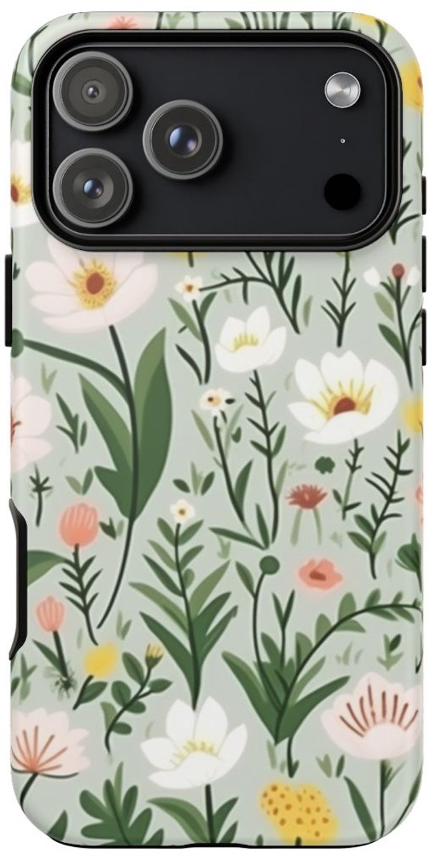 Weelderig Bloemenweidepatroon – Telefoonhoesje Geschikt voor iPhone 17 Pro Max