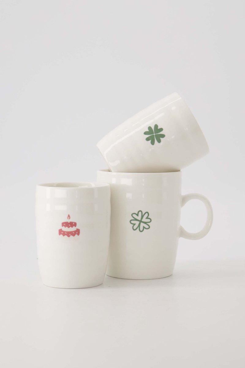 Zusss Theemok Klavertje Wit/Groen Wit