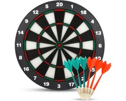 Doodadeals® - Dartbord Softtip – Dartboard ø 42 cm - Met 6 Soft Darts Dartpijlen