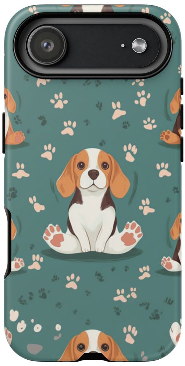 Beagles met Pootafdrukken Patroon – Telefoonhoesje Geschikt voor iPhone 17 Air