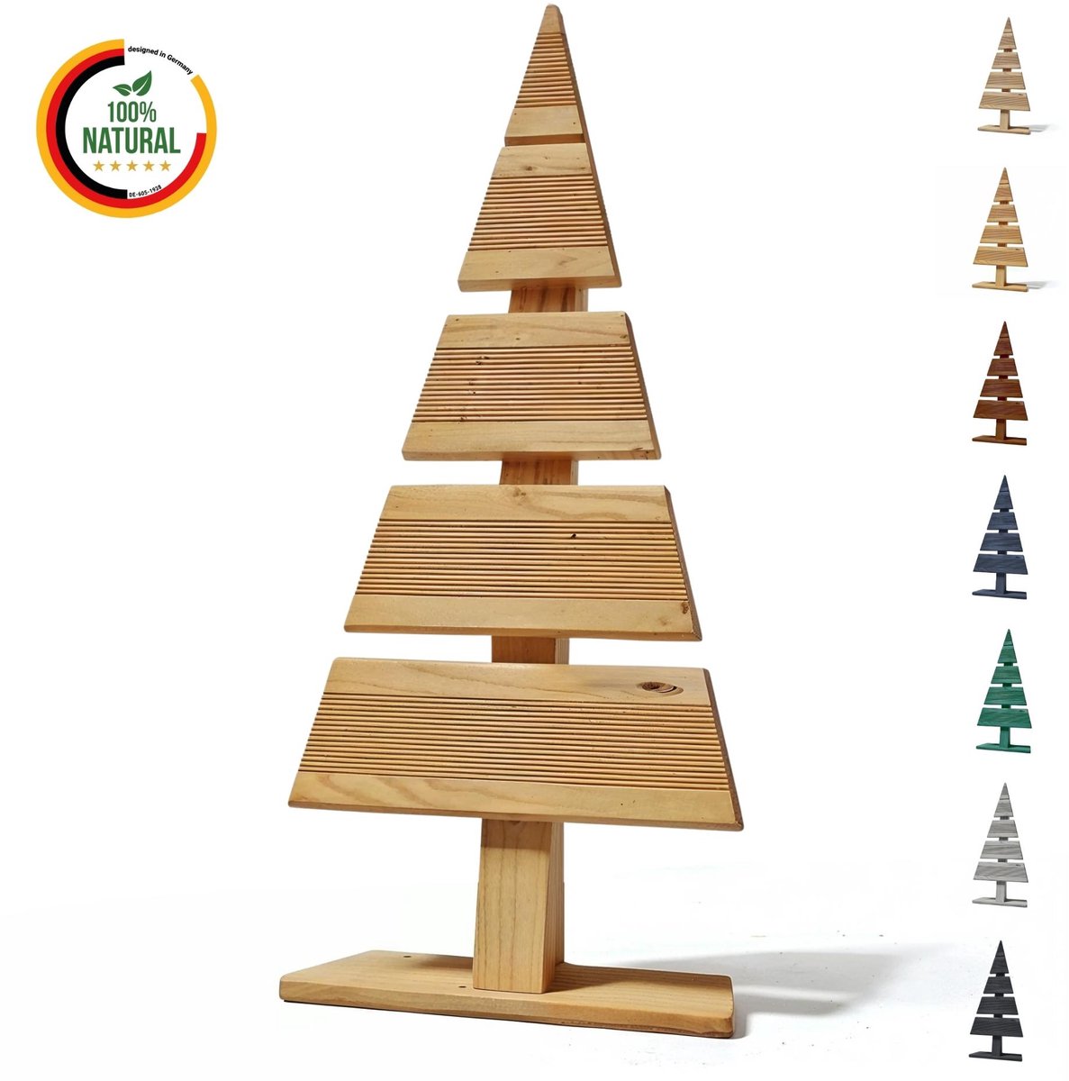 Floranica houten kerstboom natuurlijke hout den 60x27 cm kerstdecoratie houten boom van larikshout handgemaakt klein natuurlijk