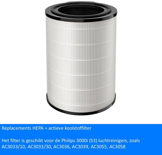 Replacements® FY3430/30 HEPA + Actief Kool Filter – compatibel met Philips 3000i...