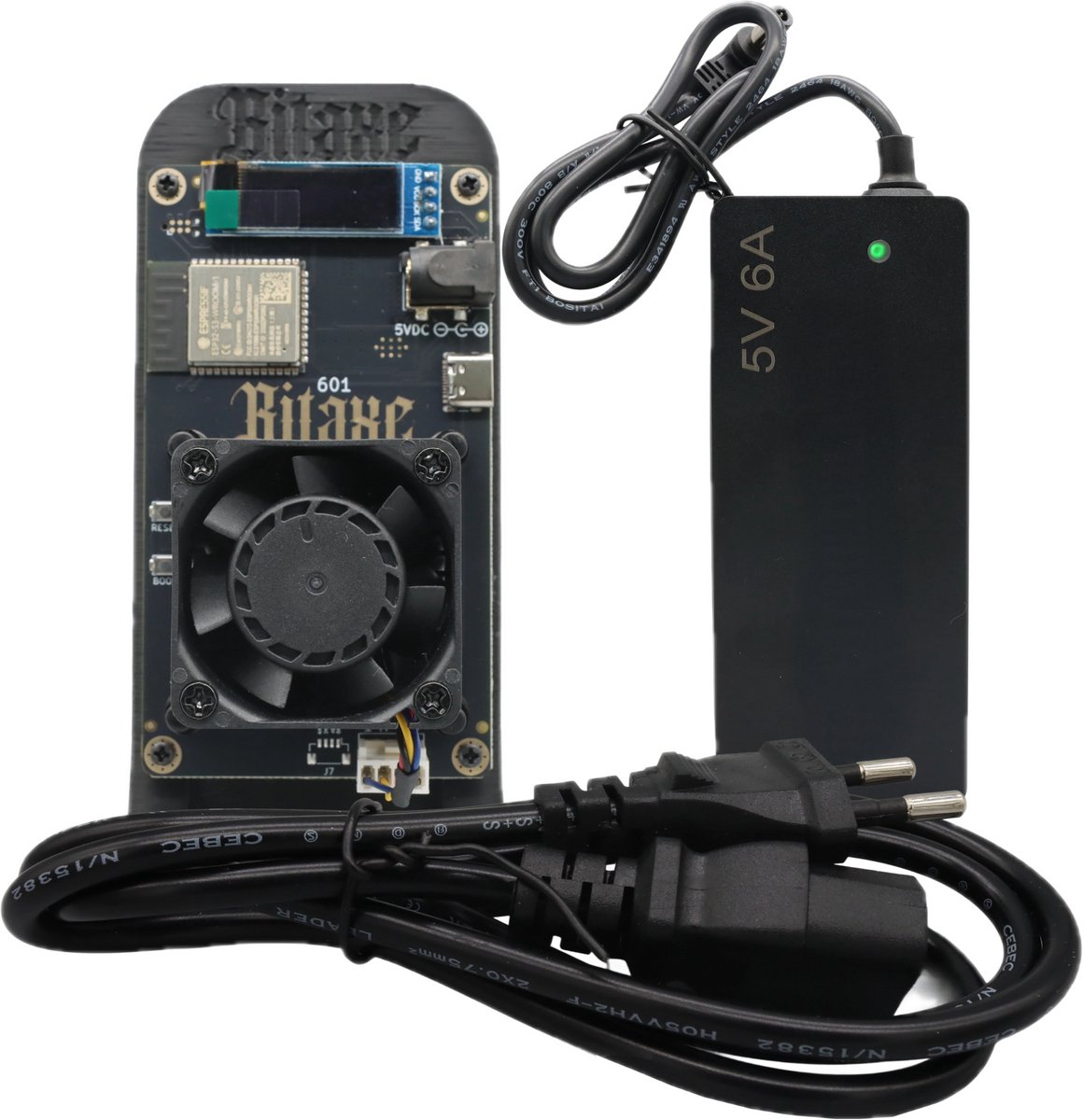 Bitaxe 601 Gamma - Inclusief Stand & EU Stekker - 1.2 TH/s - Bitcoin Mini Miner Kit - Versie 2025 - Zwart — cadeau in Cadeau-ideeën - foto 4