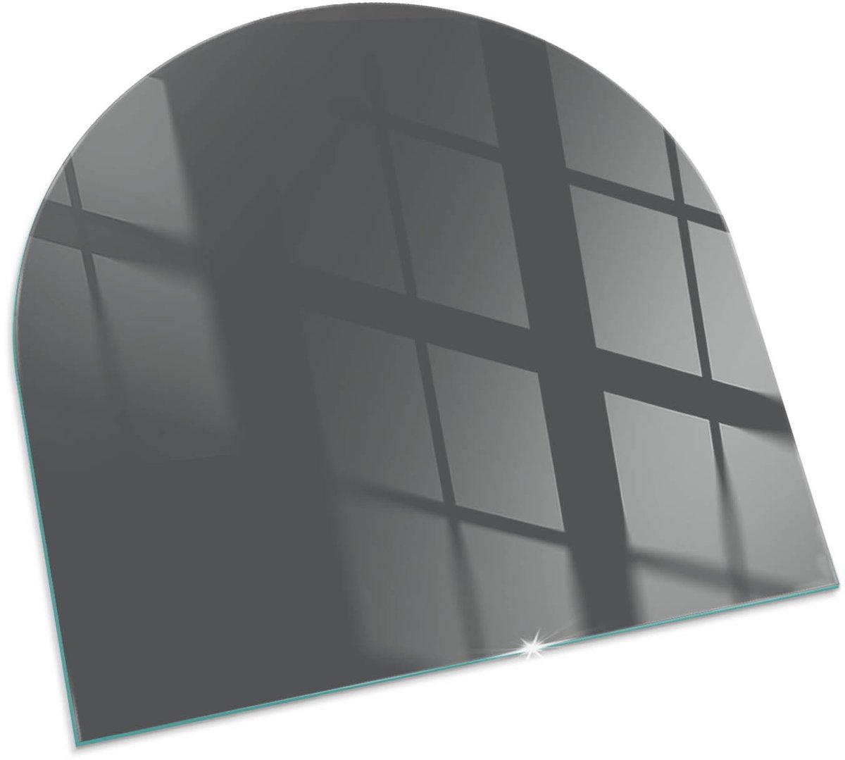 Wallfluent Kachel Vloerplaat - Grijsbruin Vloerplaat Voor Kachel - 100x100 cm - Halfrond Onderplaat Kachel - Effen Kleur Vloerplaat Voor Houtkachel