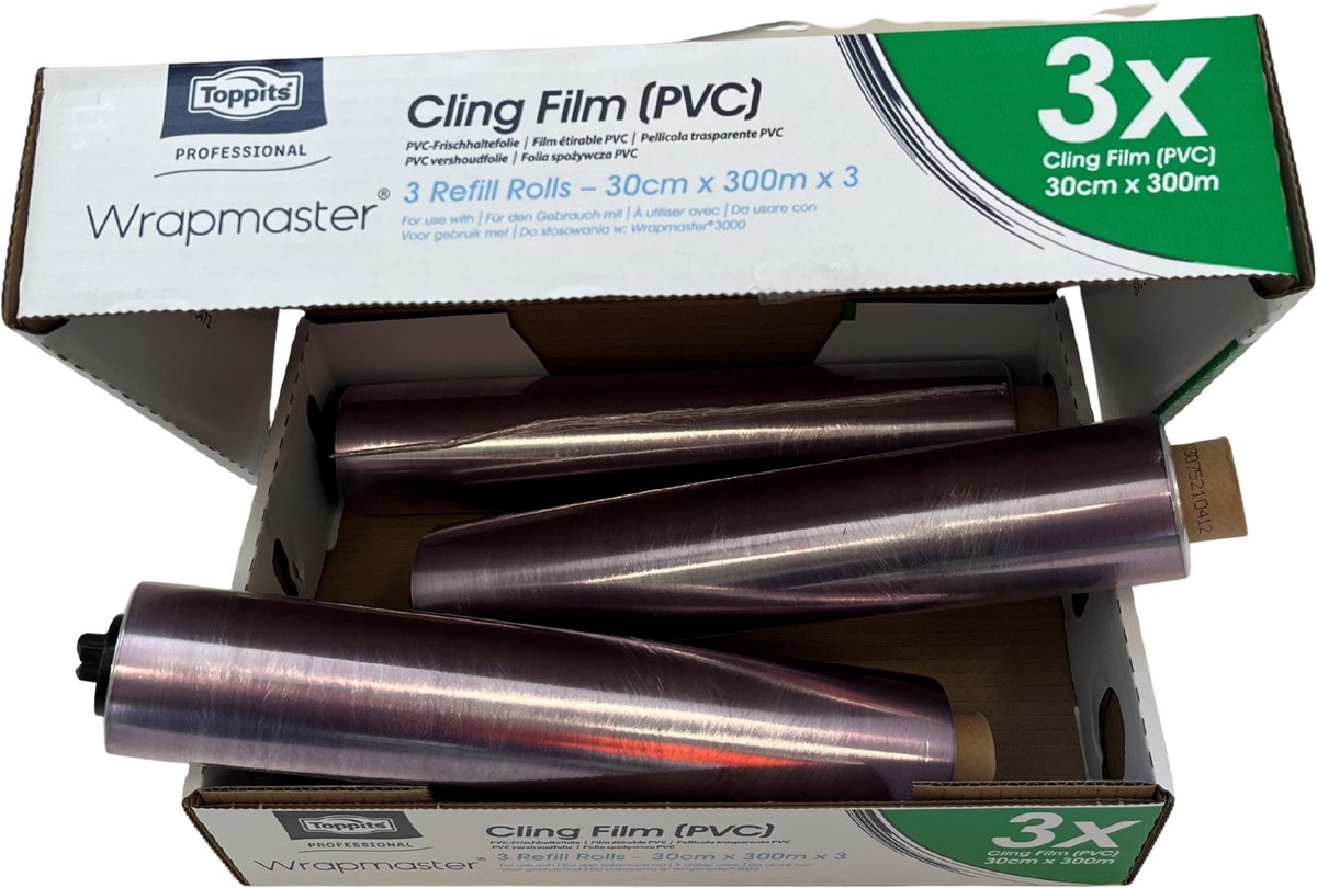 Voedingsfolie Wrapmaster Toppits 30 cm x 300 m, transparant 7µ