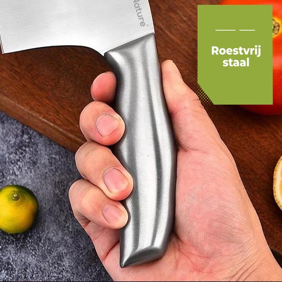 Couteaux à Couperets HI NATURE™ | Couteau à découper, Hakbijl, couteau de chef, couteau à viande, couteau de boucher| Heavy Duty , compatible lave-vaisselle - 29 cm - Argent