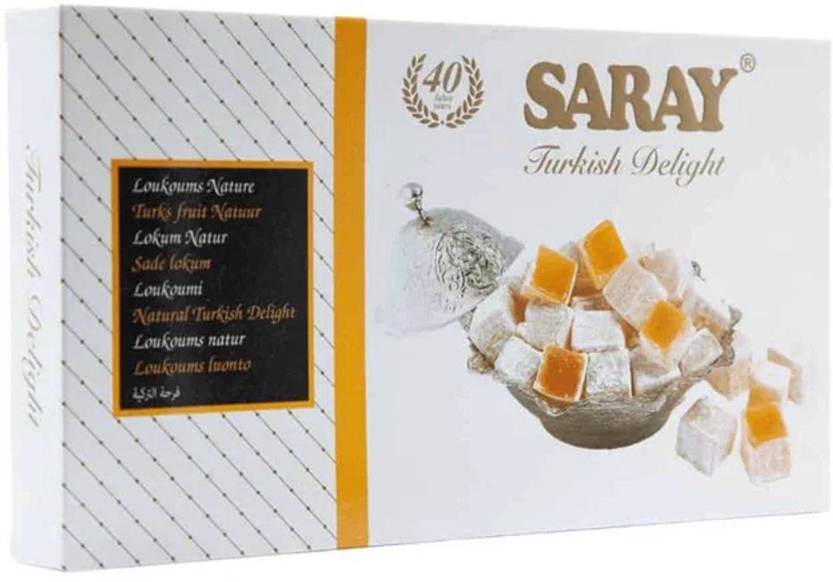 Saray Lokum Naturel - traditionele Turkse delight voor bij koffie of thee - 400 g